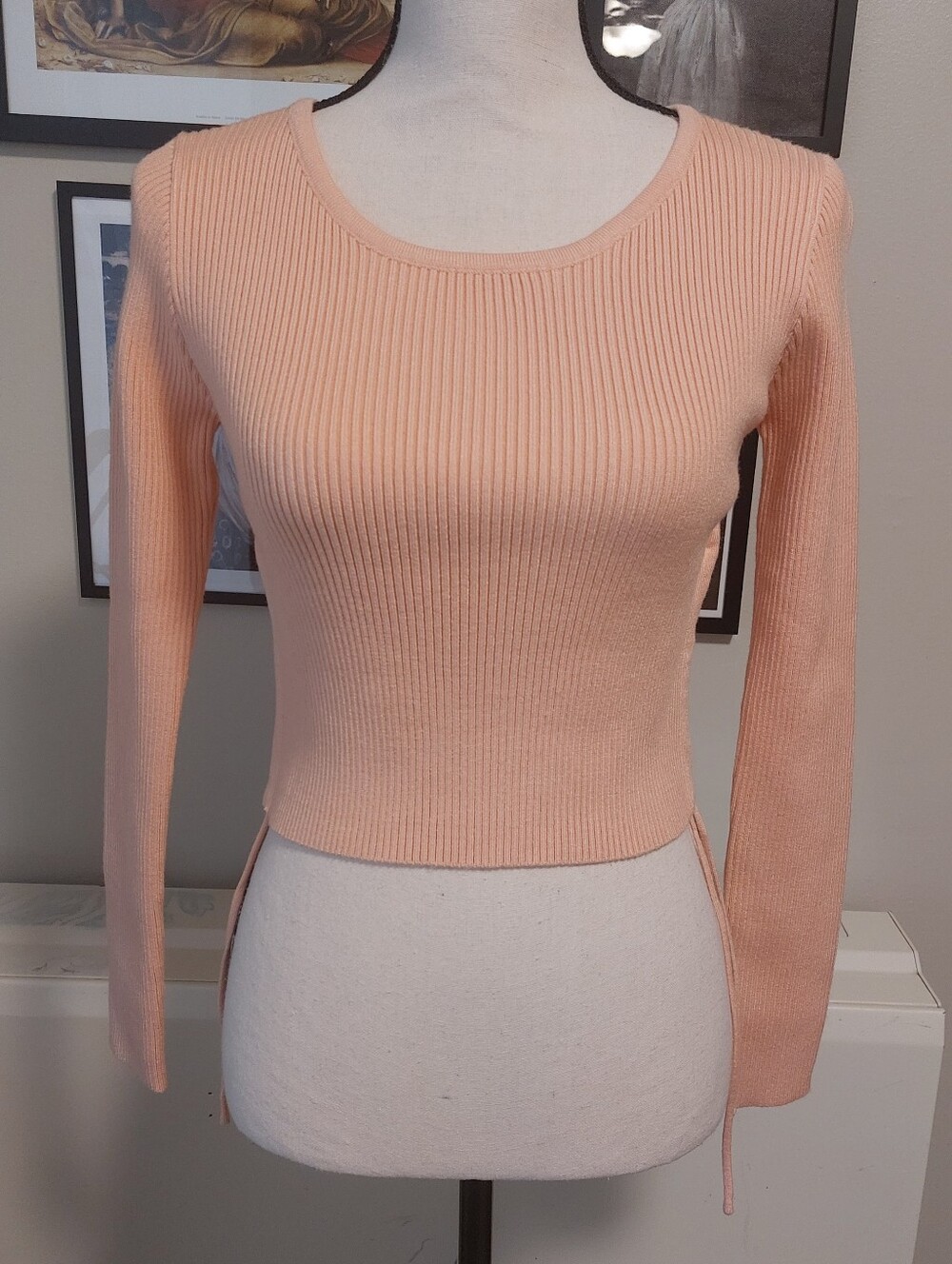 NWT Peach Ribbed Crop Top